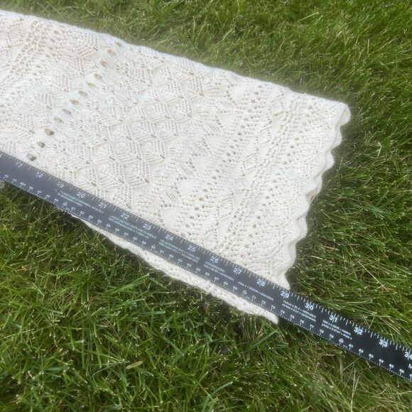 House of Harlow Cream Crochet Pant Elastic Boho Chic Beach Wide Leg NWT Medium - Picture 7 of 9